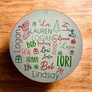 Personalized Holiday Ornament with Names